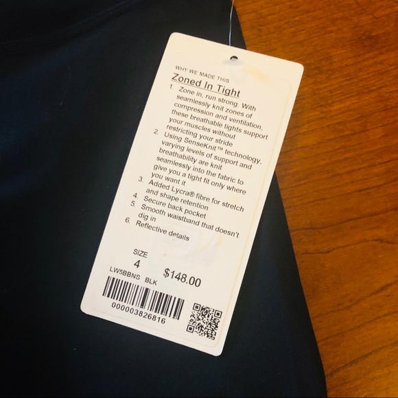 Zoned in Tight Black Lululemon - Picture 7 of 8